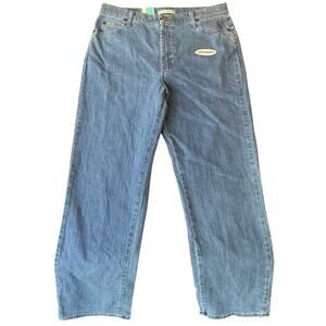 Lee Women Jeans size 16 Long Relaxed Straight Leg High Rise At The Waist Stretch